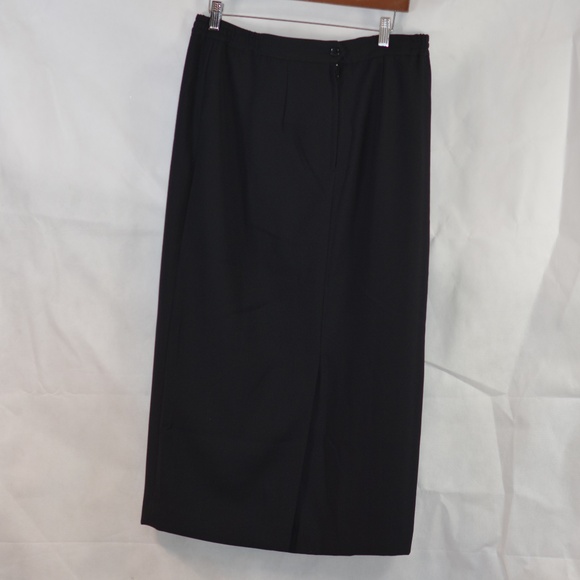Black Pencil Skirt Slit Back SZ 14 - Picture 4 of 5